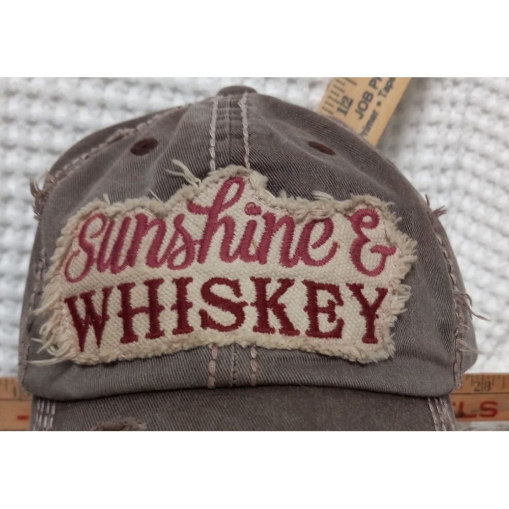 KB ETHOS Sunshine & Whiskey Adjustable Baseball Cap Distressed Brown Vintage